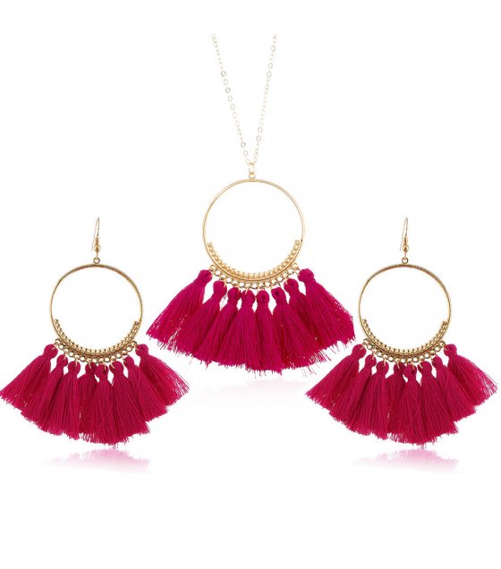 SET735 - Bohemian Tassel Long Sweater Chain Set